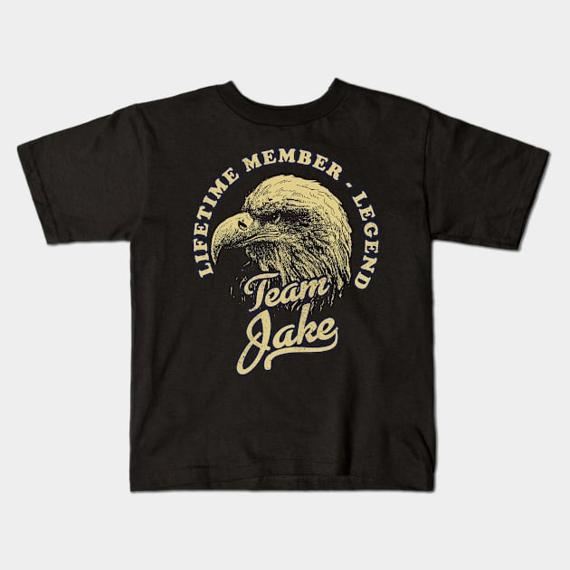 Jake Name - Lifetime Member Legend - Eagle Kids T-Shirt by Stacy Peters Art